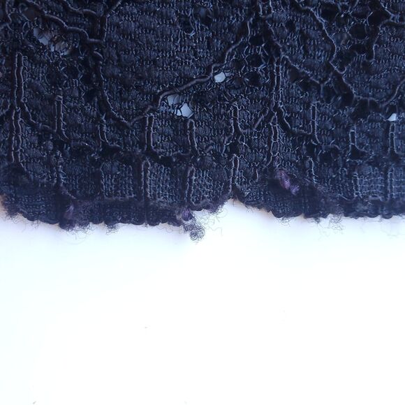 VTG Nine & Co Black Lace Pencil Skirt Sz 6 Knee Length Floral Lined Whimsigoth - Picture 8 of 13